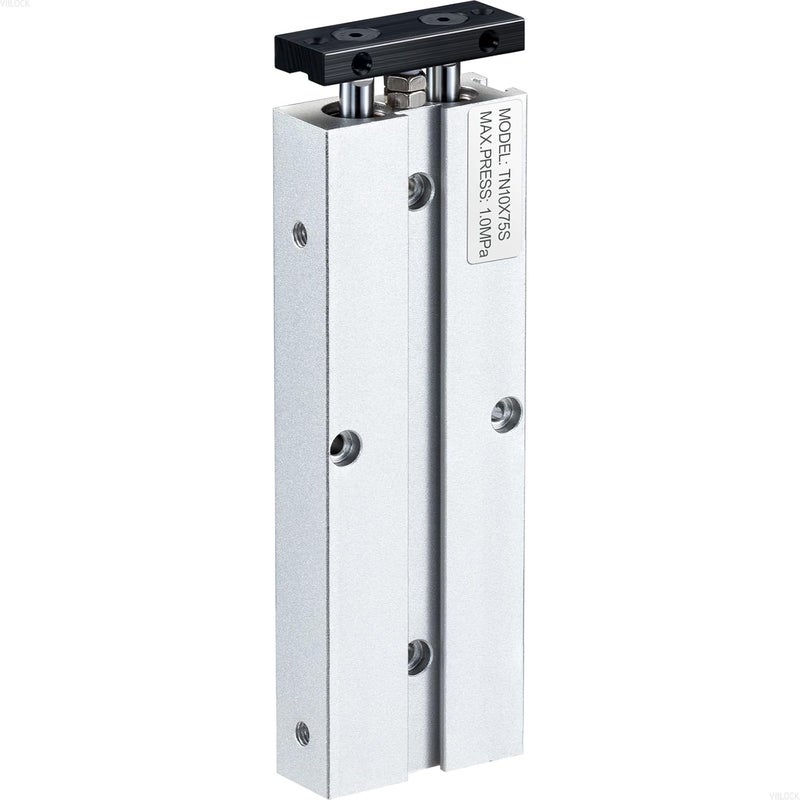 VIILOCK Pneumatic Air Cylinder 10mm Bore 75mm Stroke, Small Air Cylinder Double Rod Double Action TN10x75 - Image 1